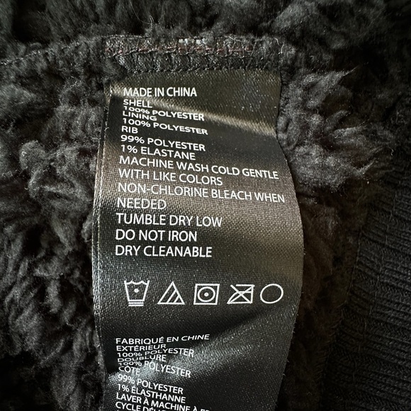 PRANA BLACK DIVA BOMBER JACKET QUILTED SHERPA LINING ZIPPER FRONT POCKETS SMALL - Picture 11 of 13